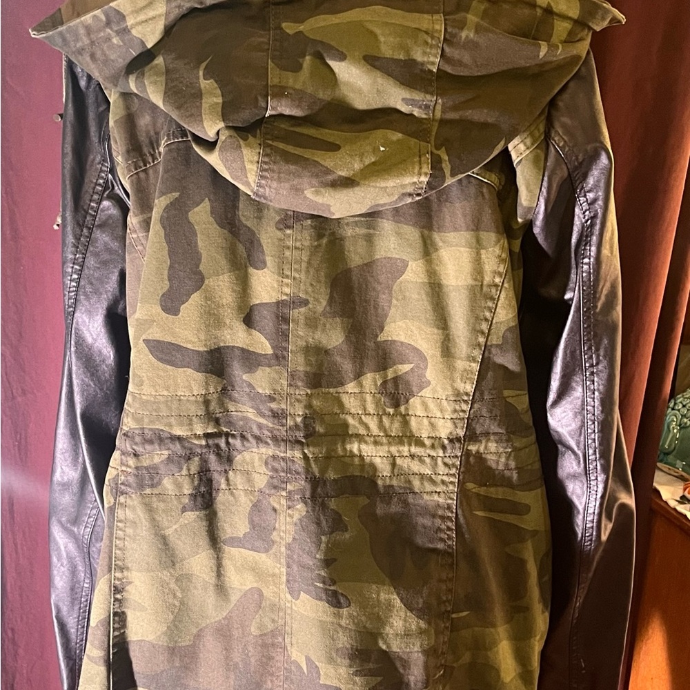 Bcbgeneration Camouflage Utility Jacket With Blac… - image 3